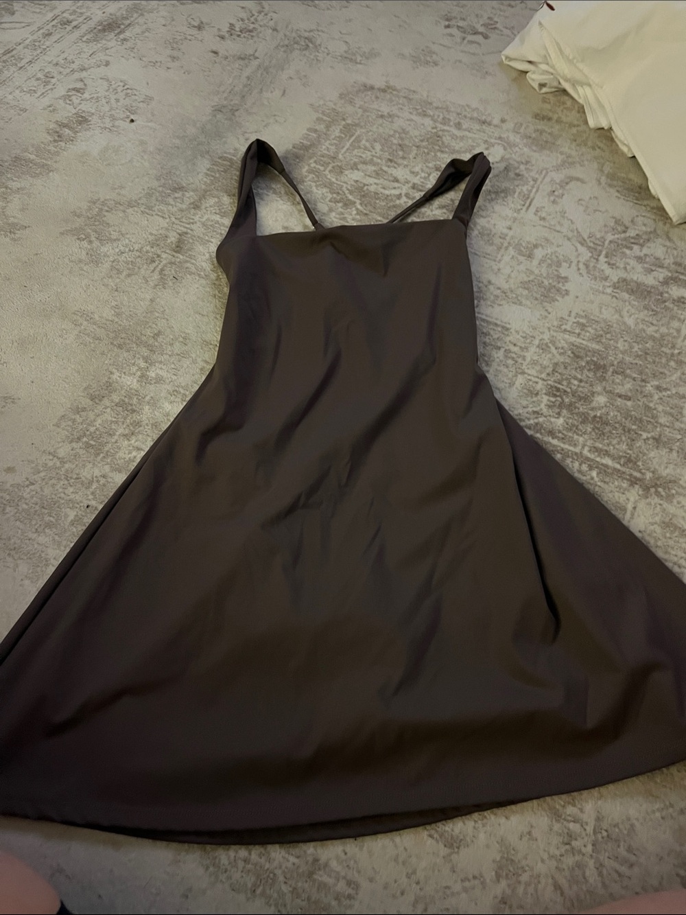 Simple A-Line Slip Dress in Dark Brown